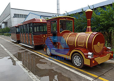 ประเทศจีน สวนสนุก Kiddie Train Ride แบตเตอรี่รถไฟไร้ร่องรอยสำหรับเด็ก โรงงาน