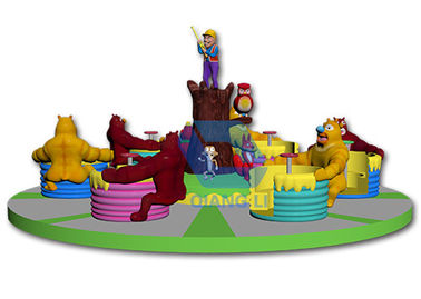 ประเทศจีน Qiangli Theme Park Rides, การหมุน Happy Bear Cup Rides สำหรับในร่ม / กลางแจ้ง โรงงาน