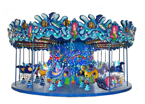 Fashion Park Merry Go Round อุปกรณ์สวนสนุก Ocean Carousel Kiddie Ride ผู้ผลิต