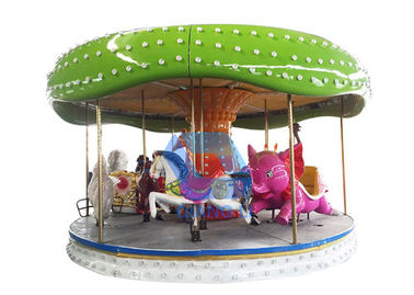 12 ที่นั่งเด็กขี่ม้าหมุน 4.8 เมตรความสูงสีที่กำหนดเองสำหรับสวนสนุก